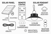 LED Solar Powered Pendant Hanging Light – Garden, Shed & Outdoor Lighting